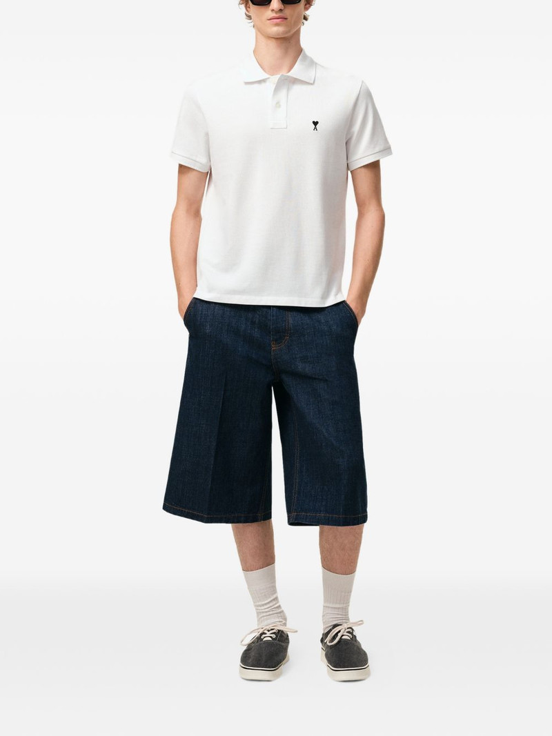 AMI Paris short-sleeves heart-embroidery polo shirt outlook
