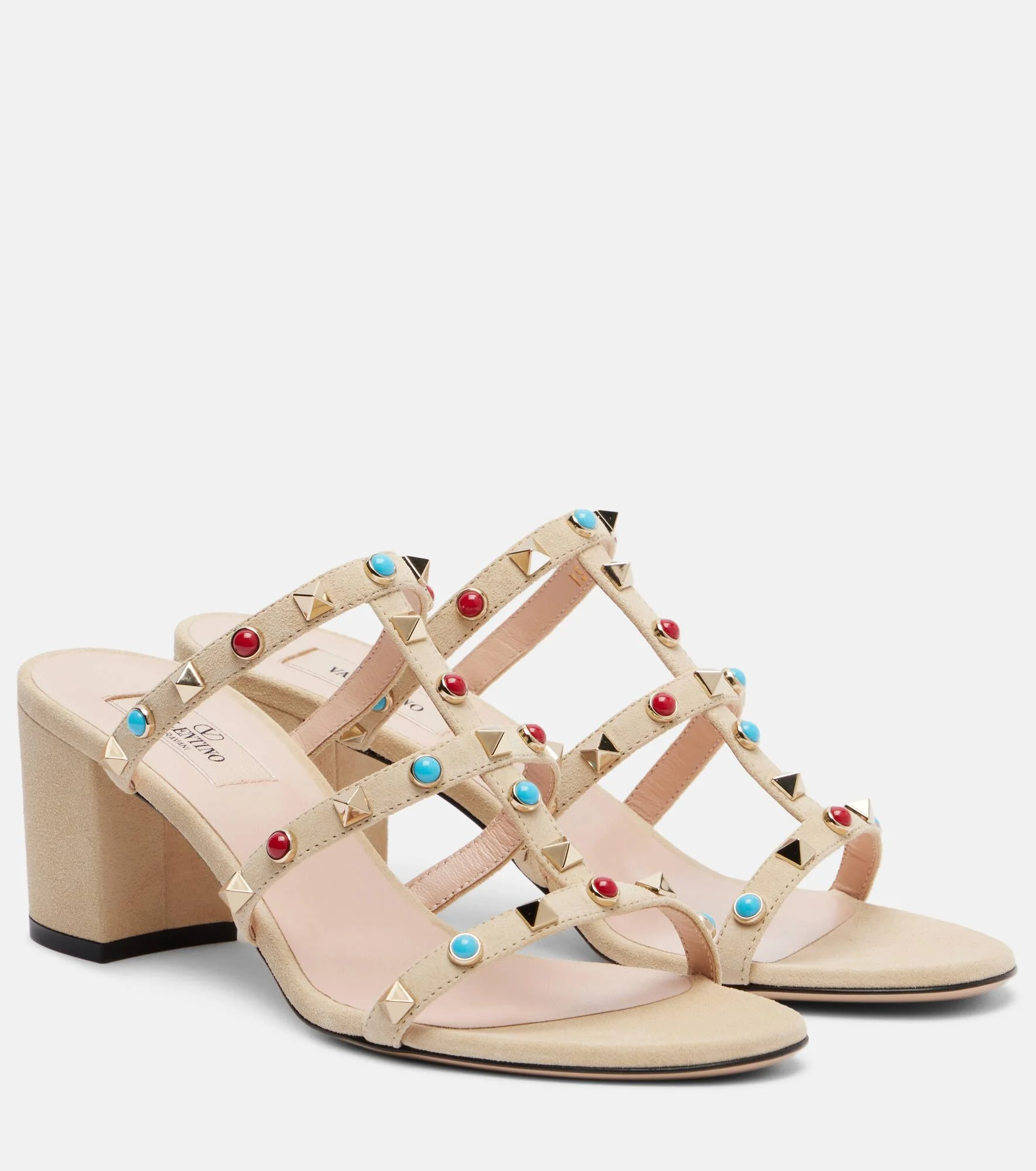 Embellished suede sandals - 1