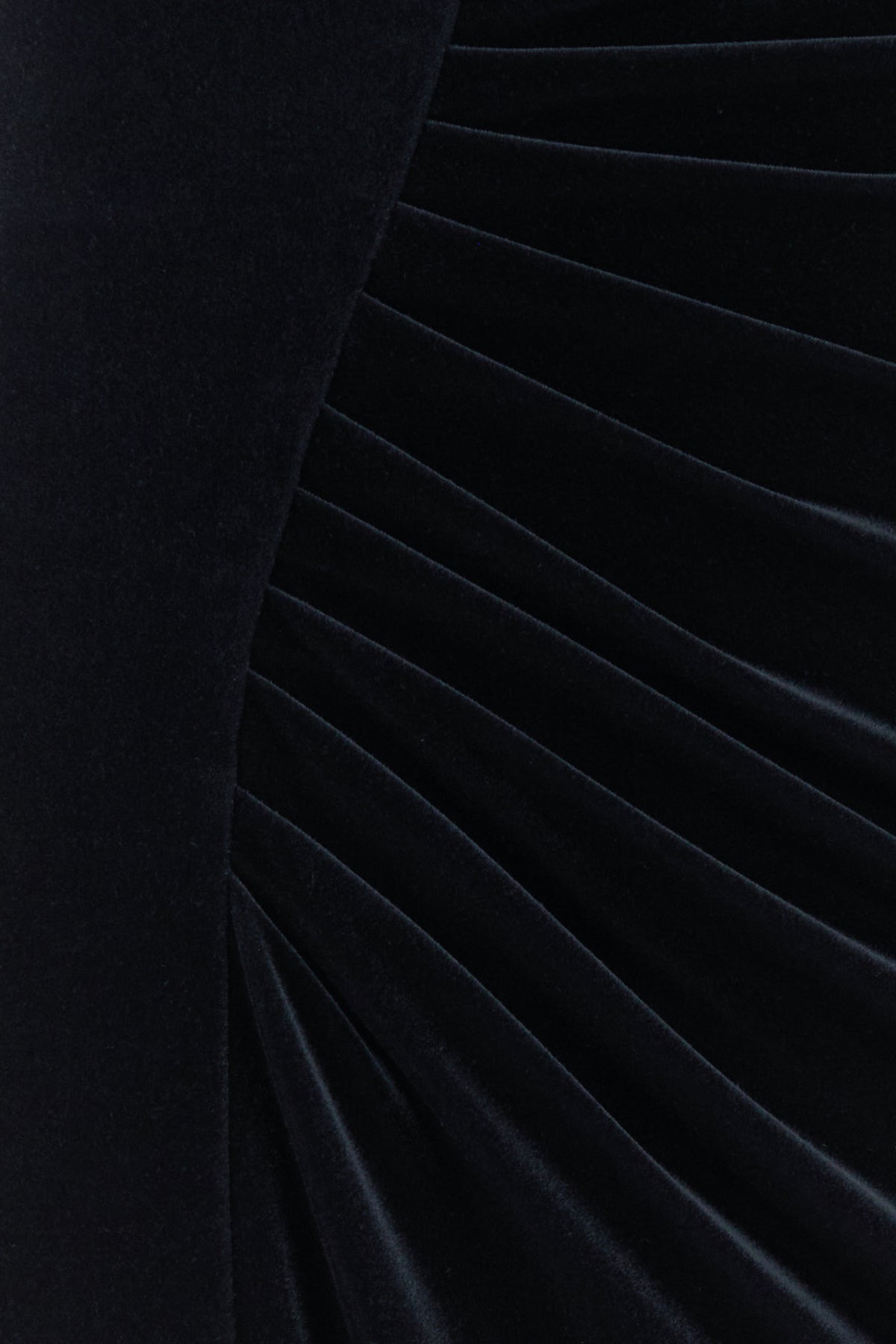 Midnight blue stretch velvet long dress - 3