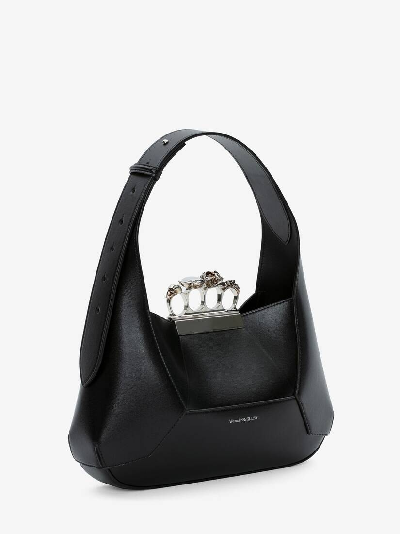Women's The Jewelled Hobo Bag in Black - 3
