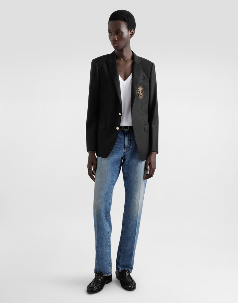 Dolce & Gabbana Single-breasted Martini-fit jacket with patch outlook