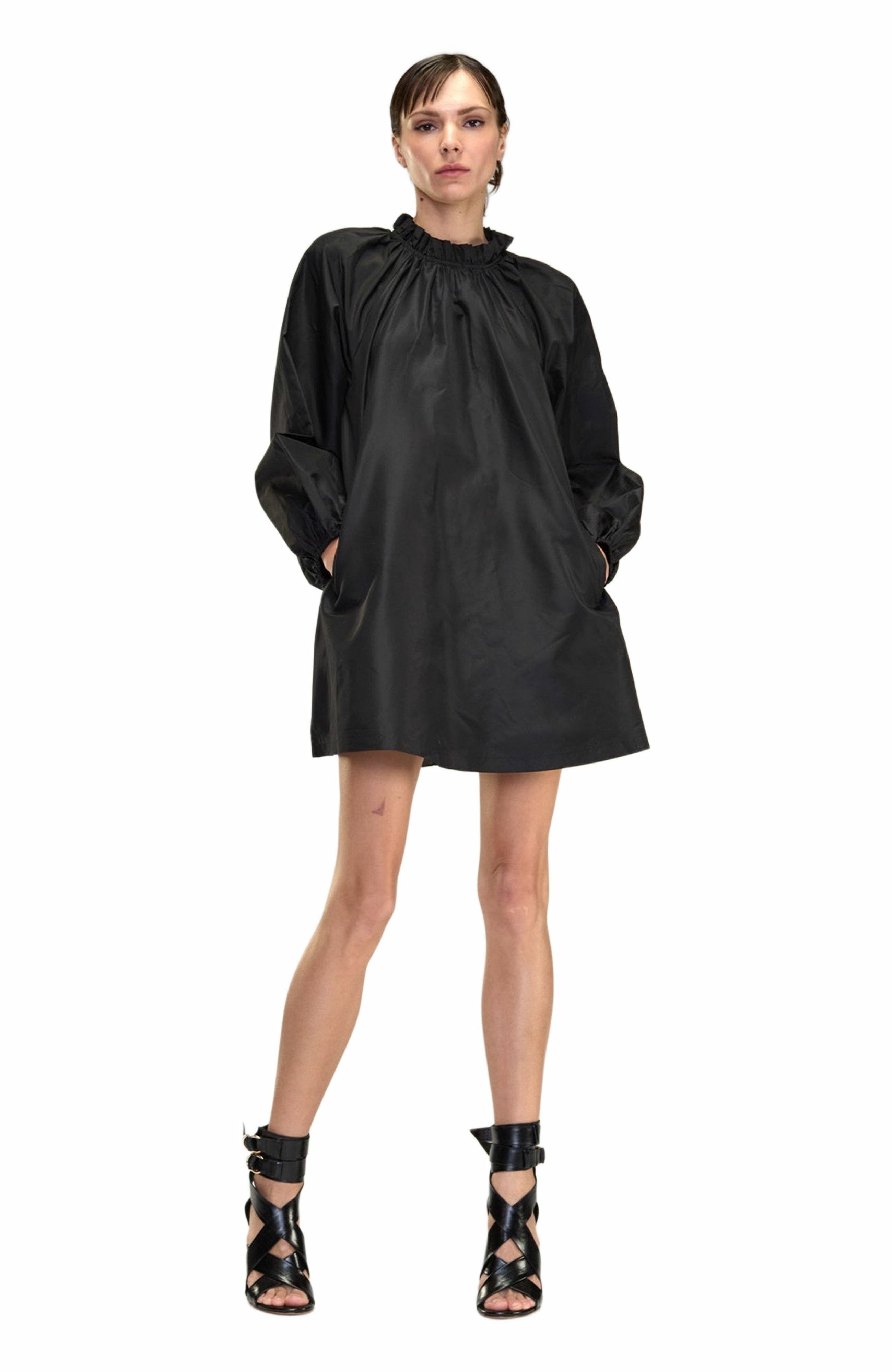 Cynthia Rowley Second Nature Silk Taffeta Dress in Black at Nordstrom - 3