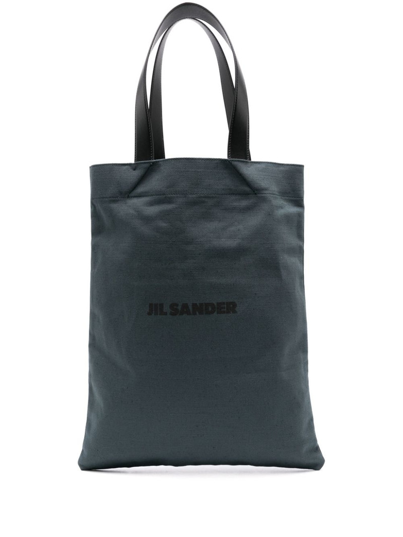 logo-print canvas tote bag 1