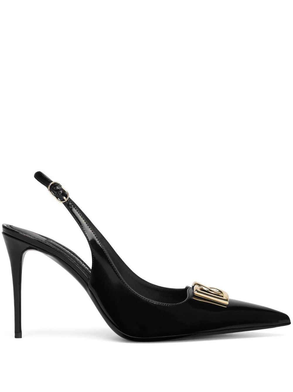 logo-plaque heeled slingback pumps - 1