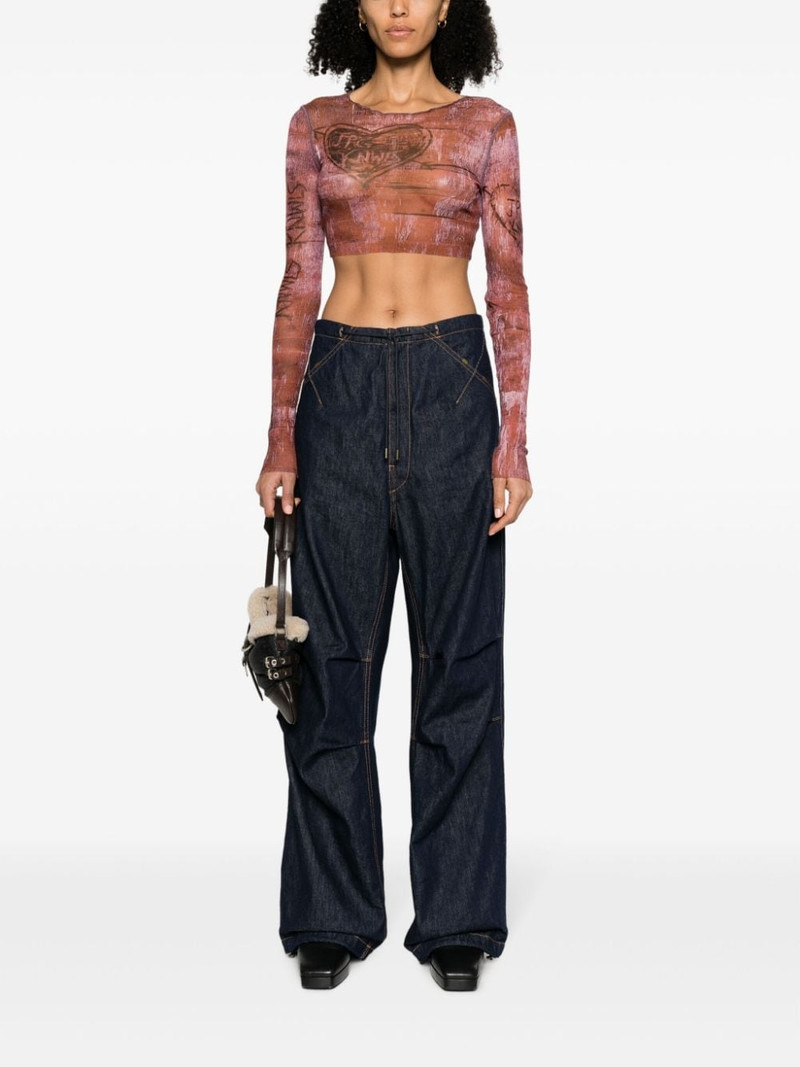 DARKPARK Daisy contrast-stitching wide leg jeans outlook