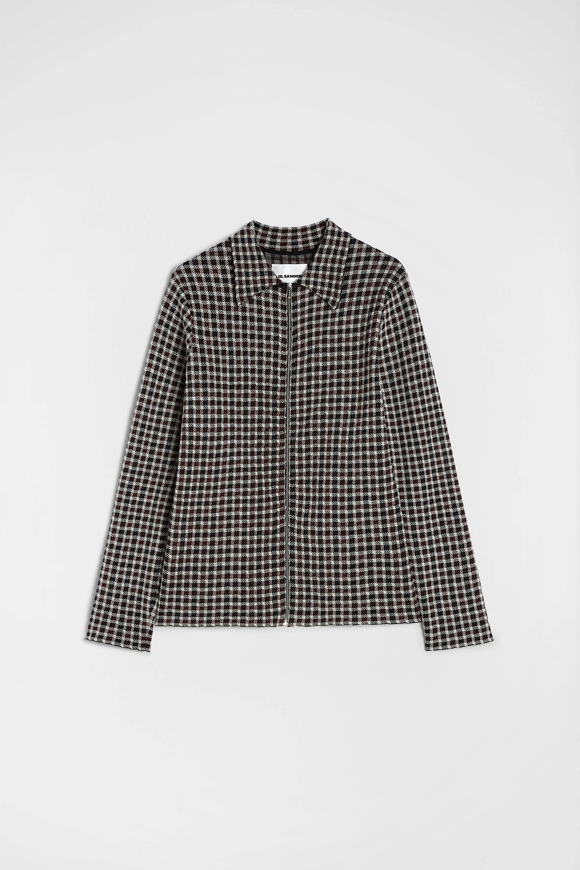 Wool Blend Zip-Up Shirt - 1