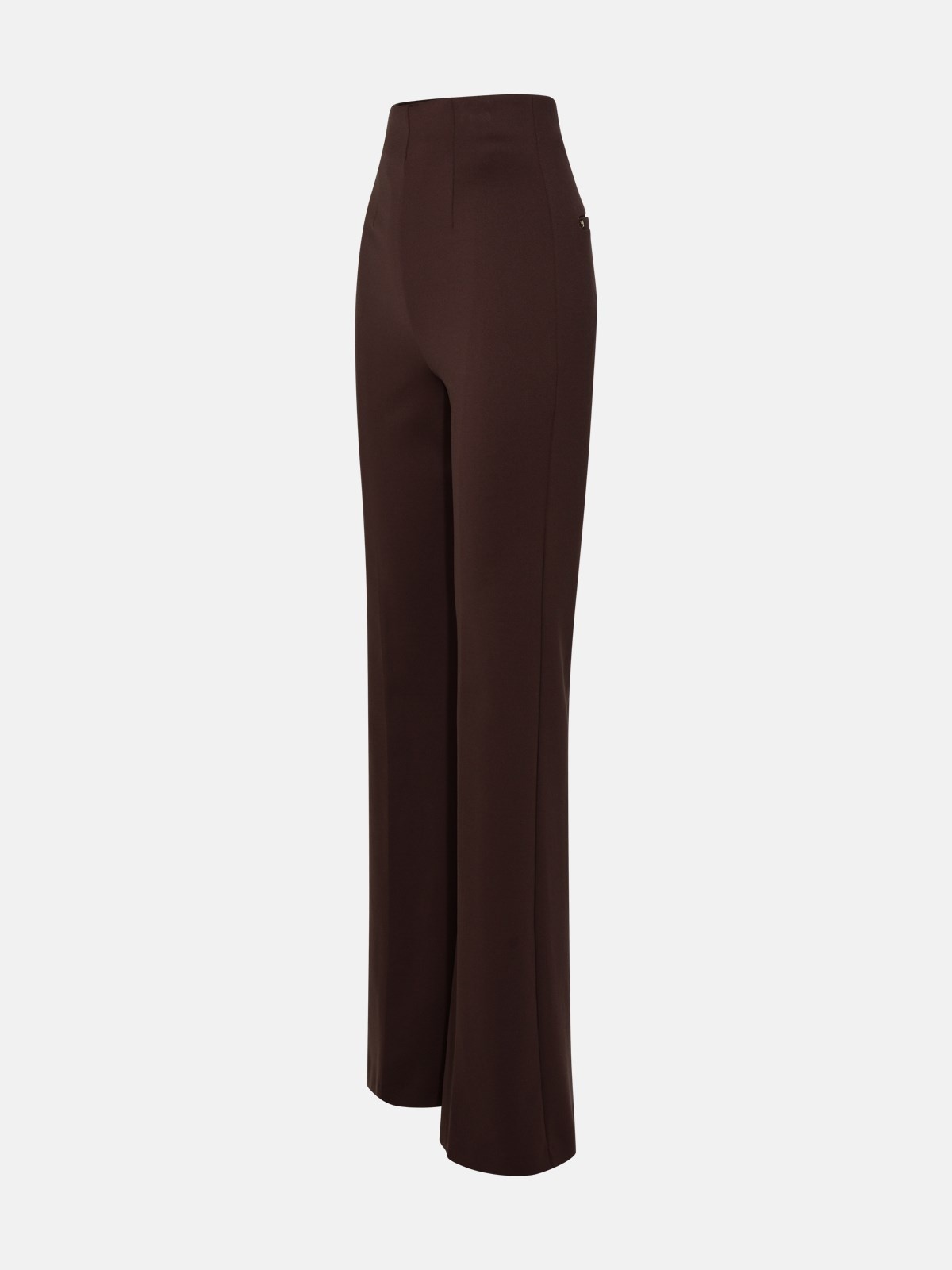 BROWN POLYAMIDE TROUSERS - 2