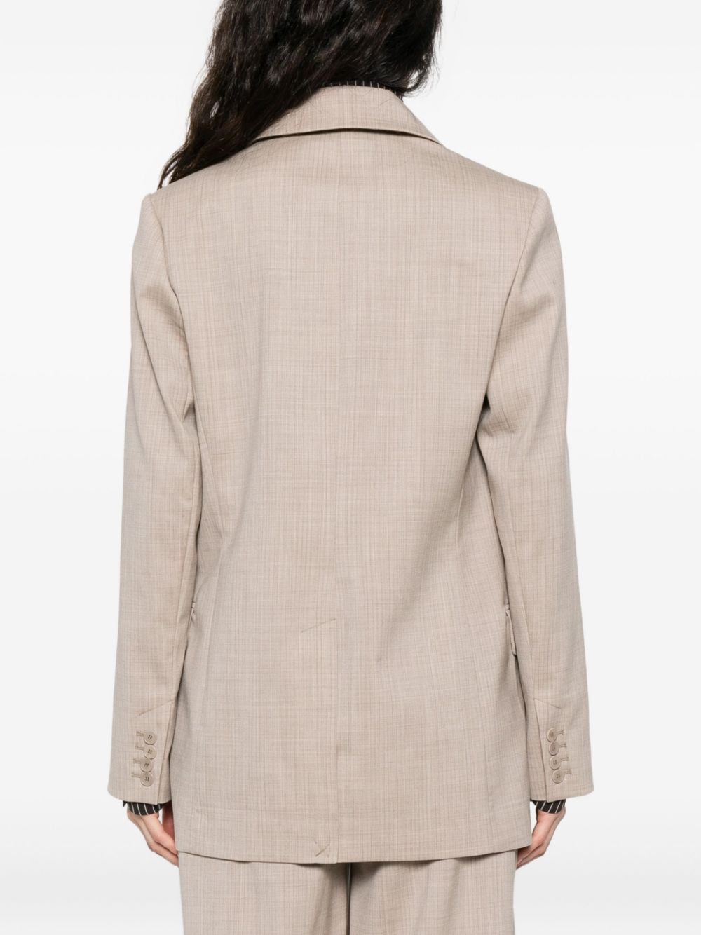 double-breasted checked blazer - 4
