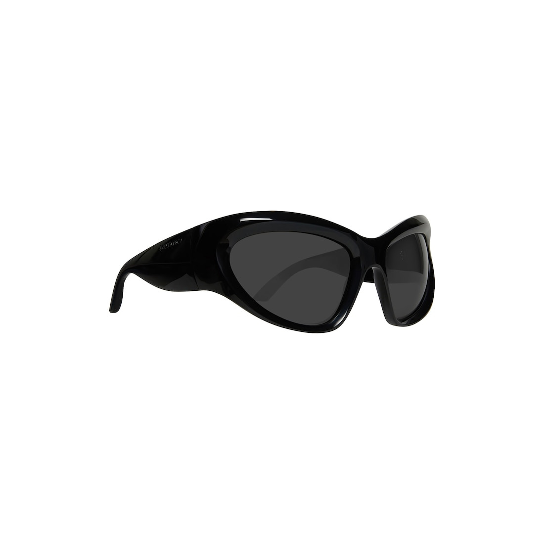 Wrap D-frame Sunglasses in Black - 4