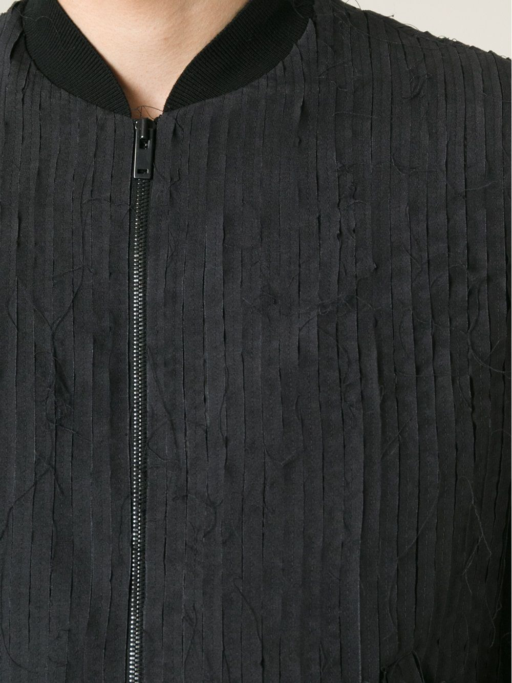 striped panel bomber jacket - 5