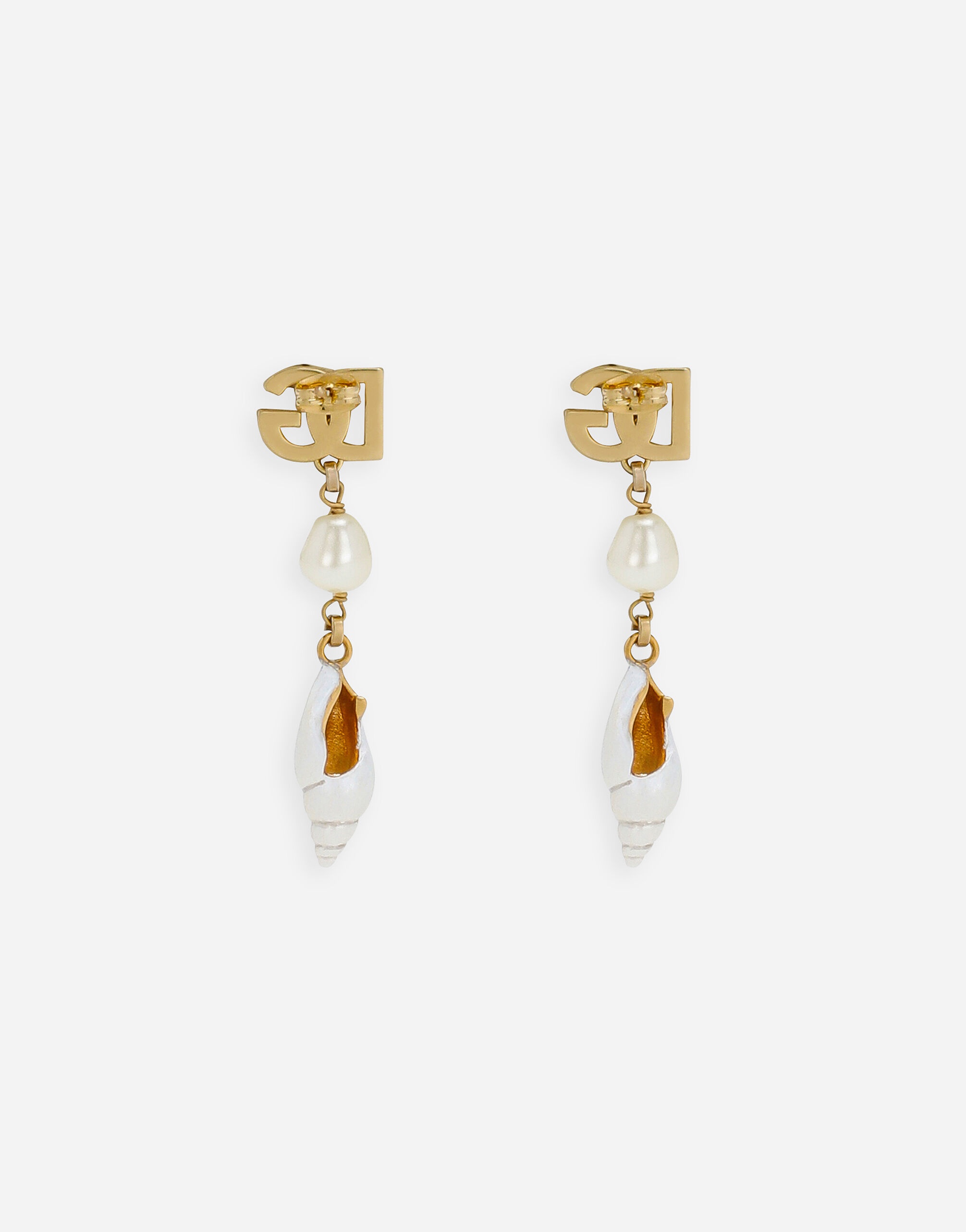 Earrings with DG logo and shell - 3