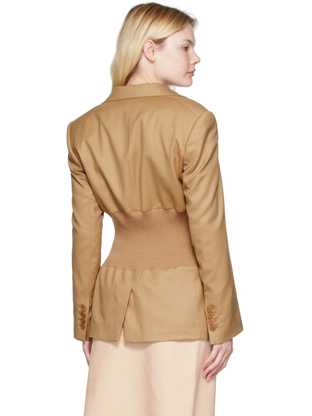 Tan Tapered Blazer - 3