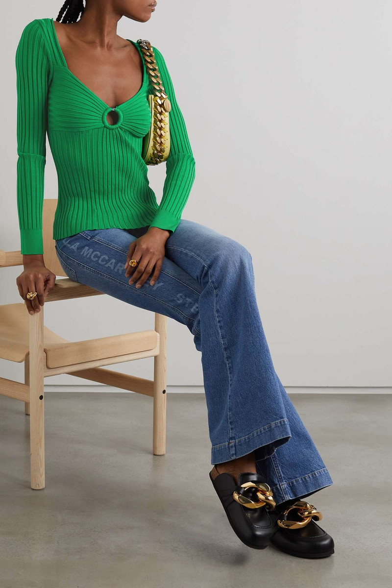 Stella McCartney Cutout ribbed-knit sweater outlook