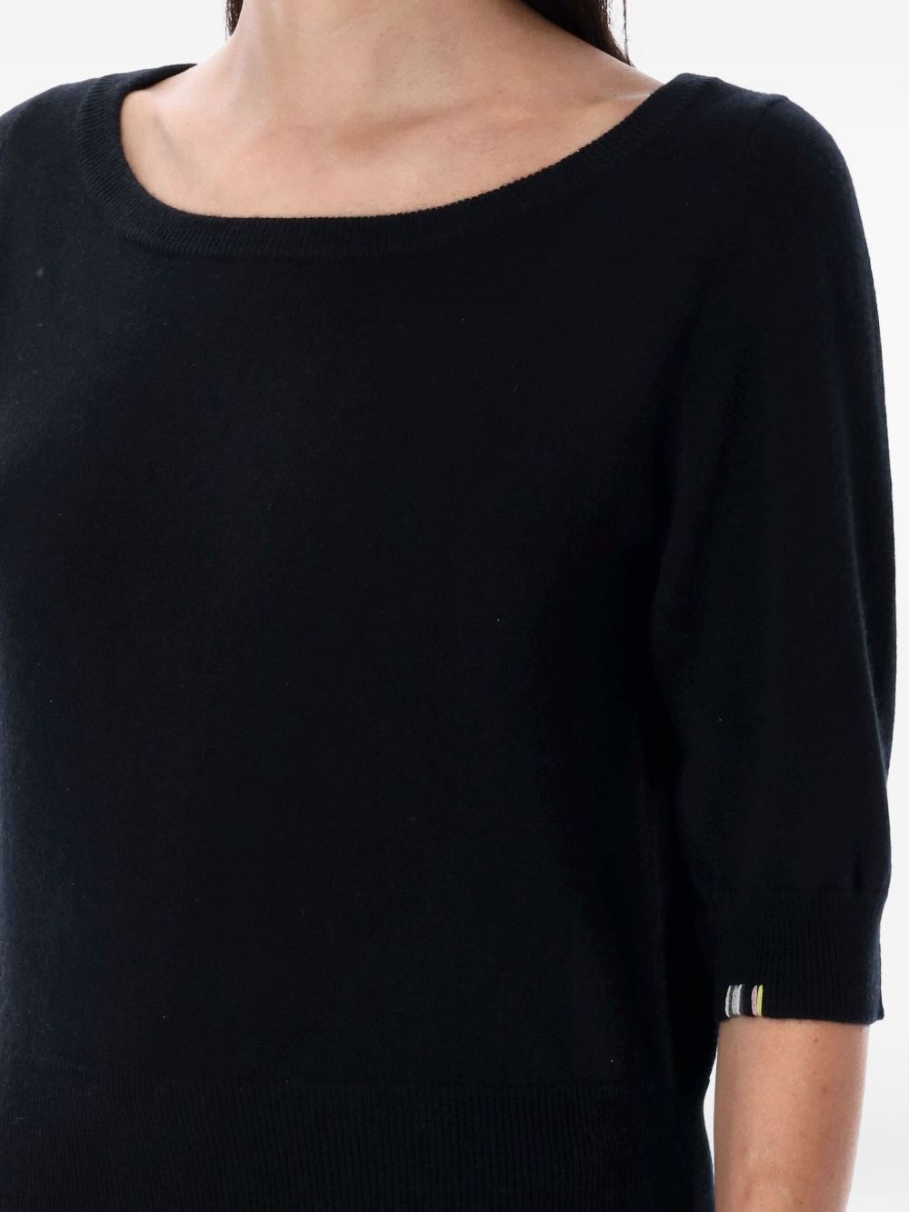 half-sleeves detailed cashmere sweater - 3