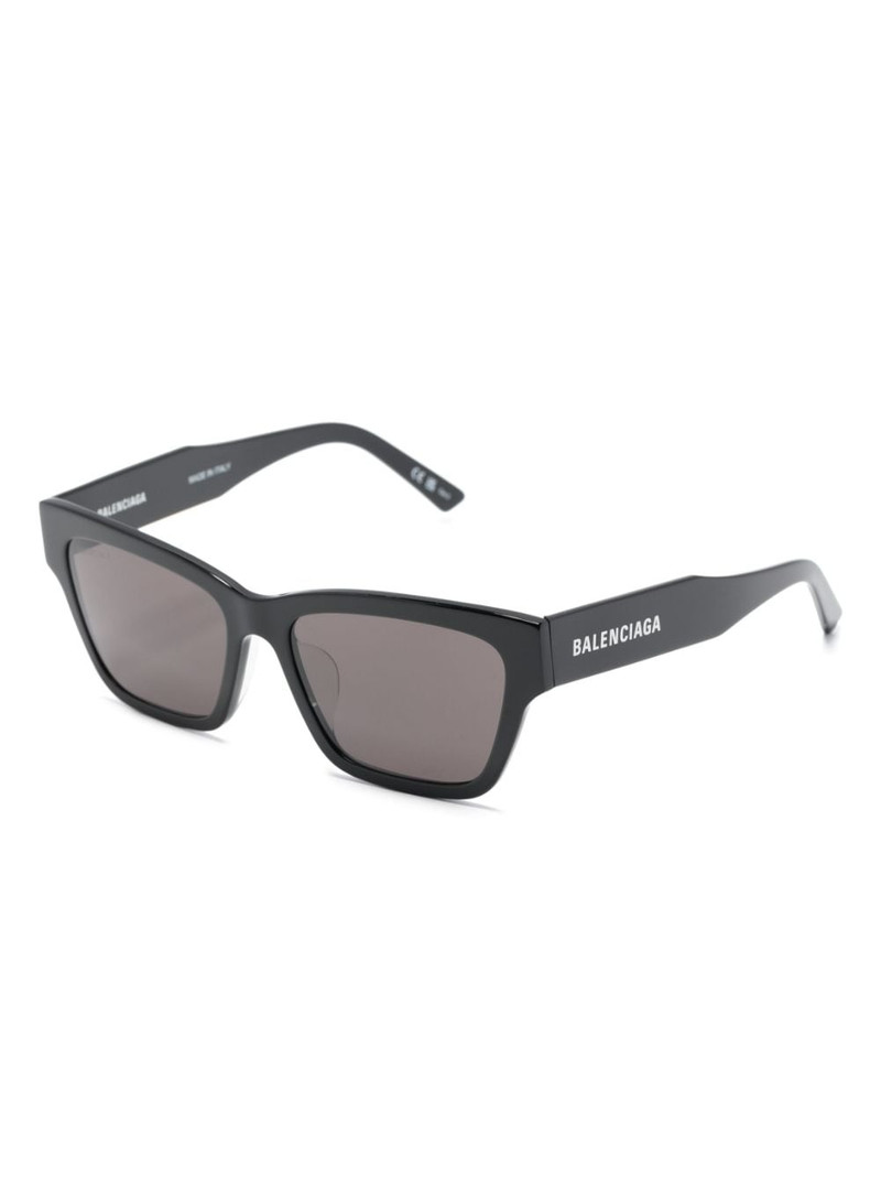 BALENCIAGA logo-print square-frame sunglasses outlook