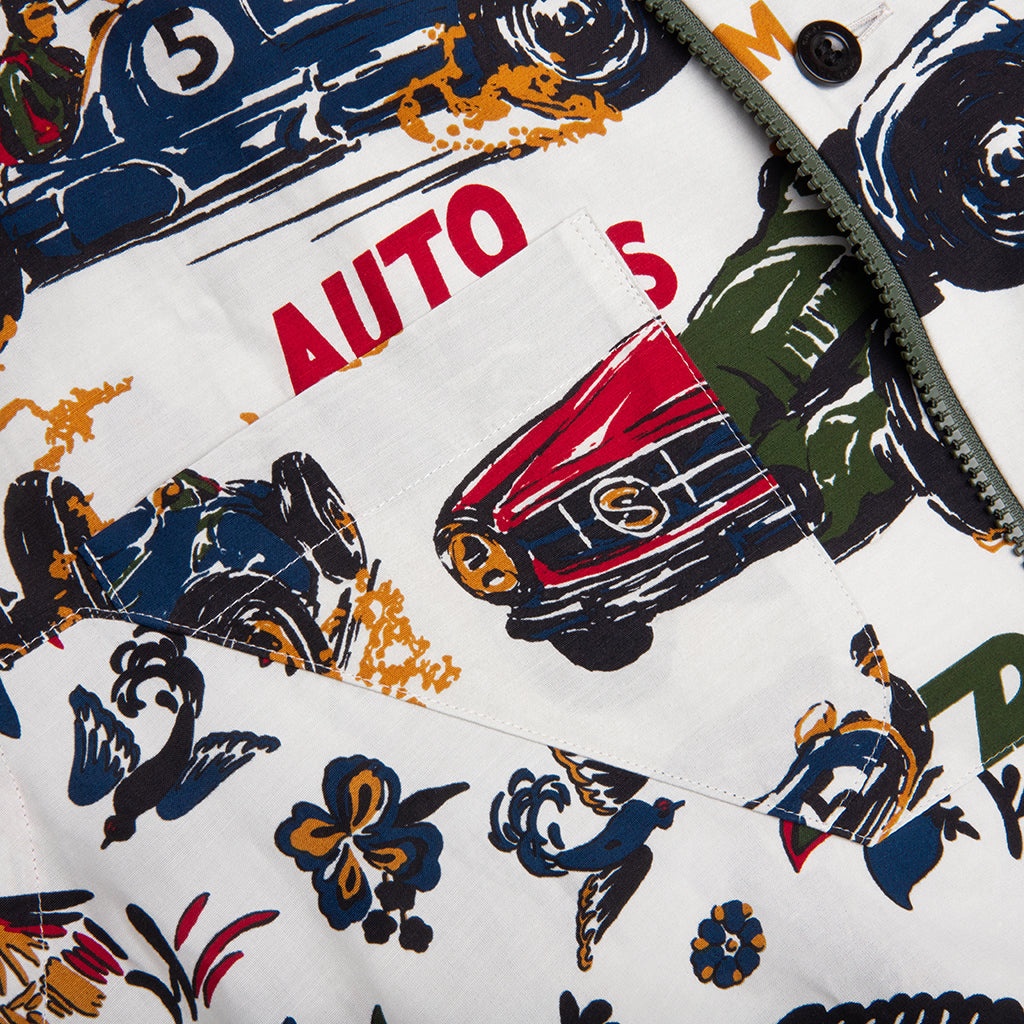 CAR RACE TROPICAL PRINT SHIRT - IVORY - 4