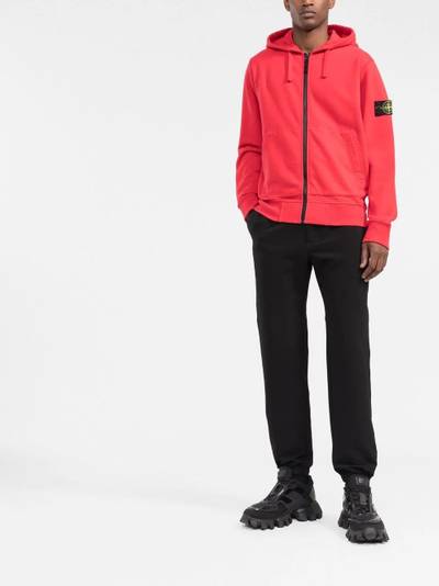 Stone Island Compass patch zipped hoodie outlook