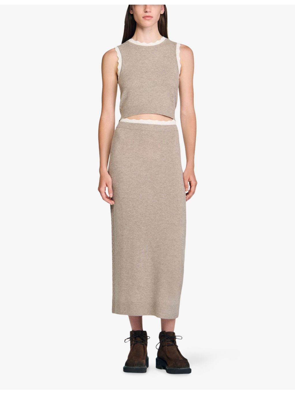 Contrast-Trim Wool and Cashmere Top - 2