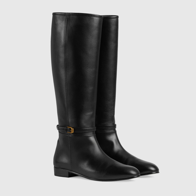 GUCCI Women's knee-high boot with Gucci print outlook