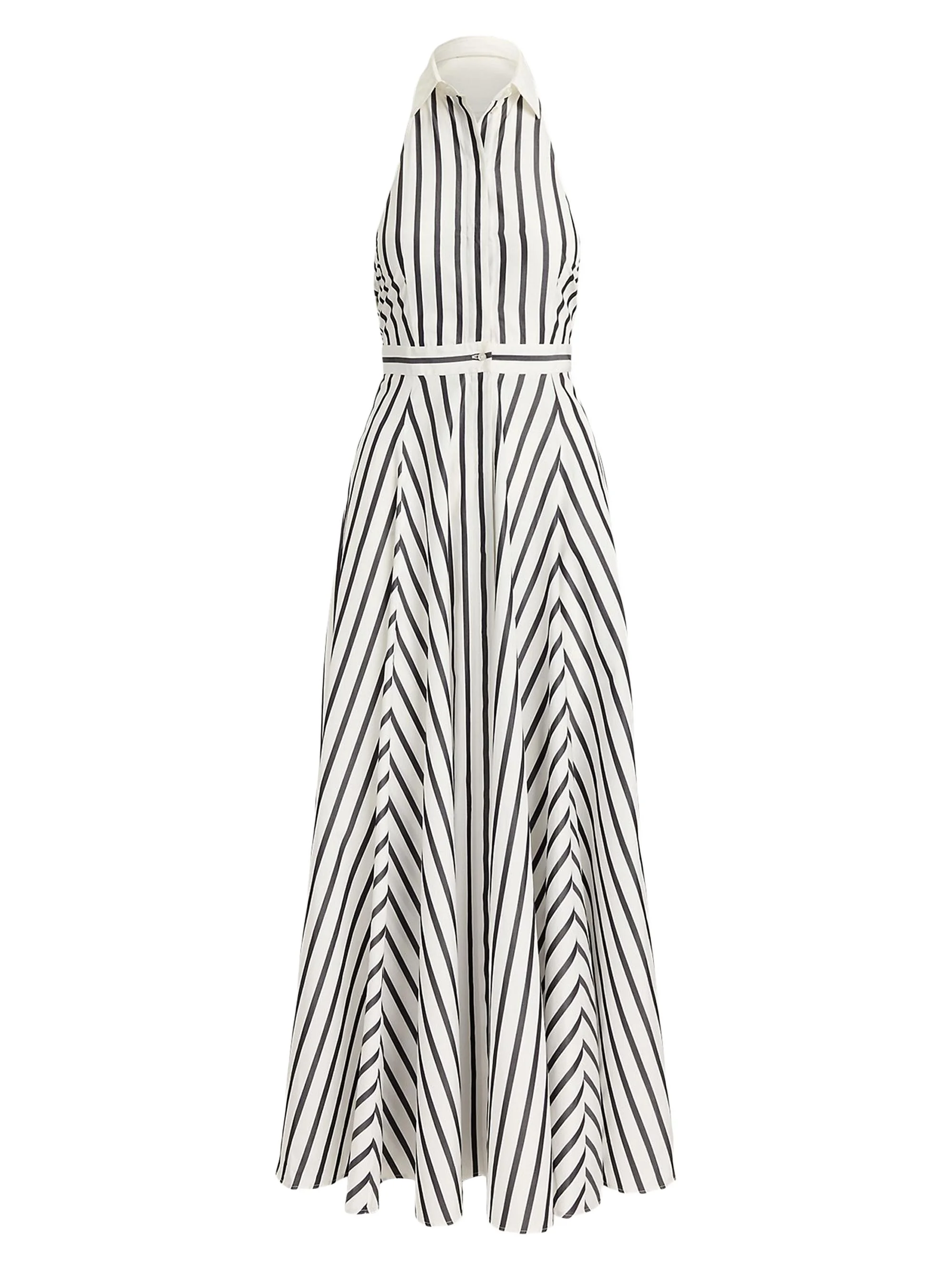 Women's Eldred Striped Cotton Day Dress - Black White - 1