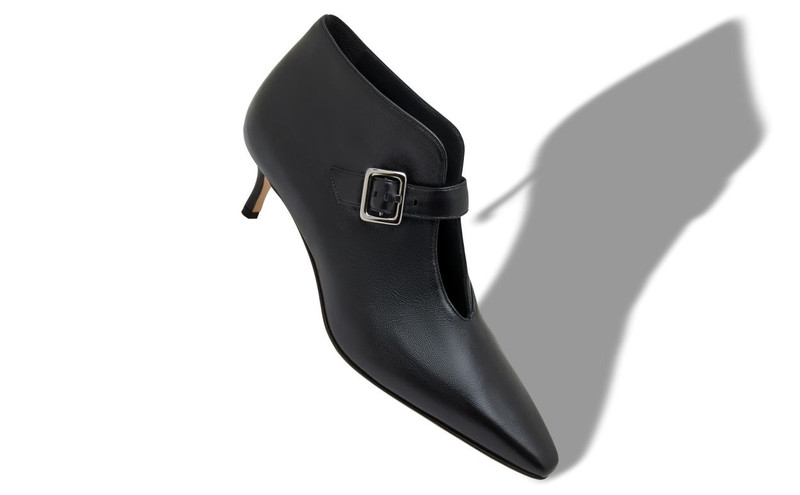 Manolo Blahnik Black Nappa Leather Ankle Boots outlook