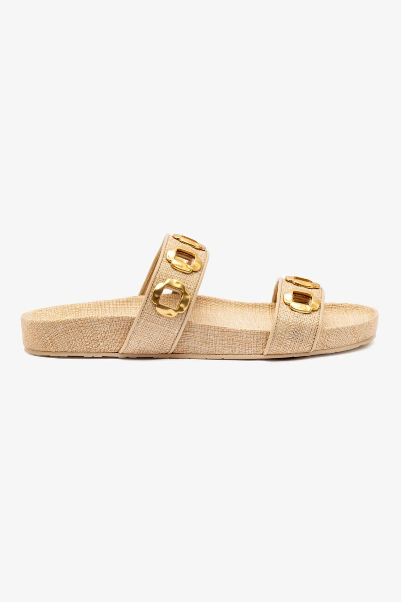 Milan Slide In Beige Raffia 1
