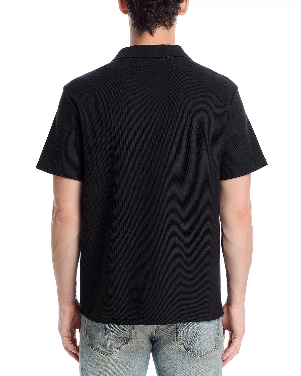 Jacquard Short Sleeve Open Collar Polo Shirt - 3