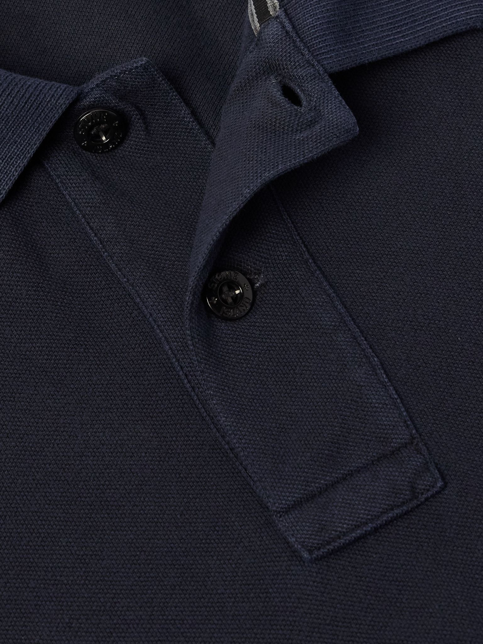Logo-Appliquéd Garment-Dyed Cotton-Piqué Polo Shirt Navy - 4
