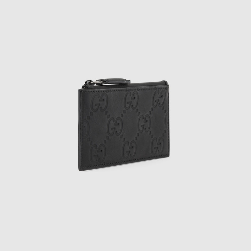GG rubber-effect zip card case 3