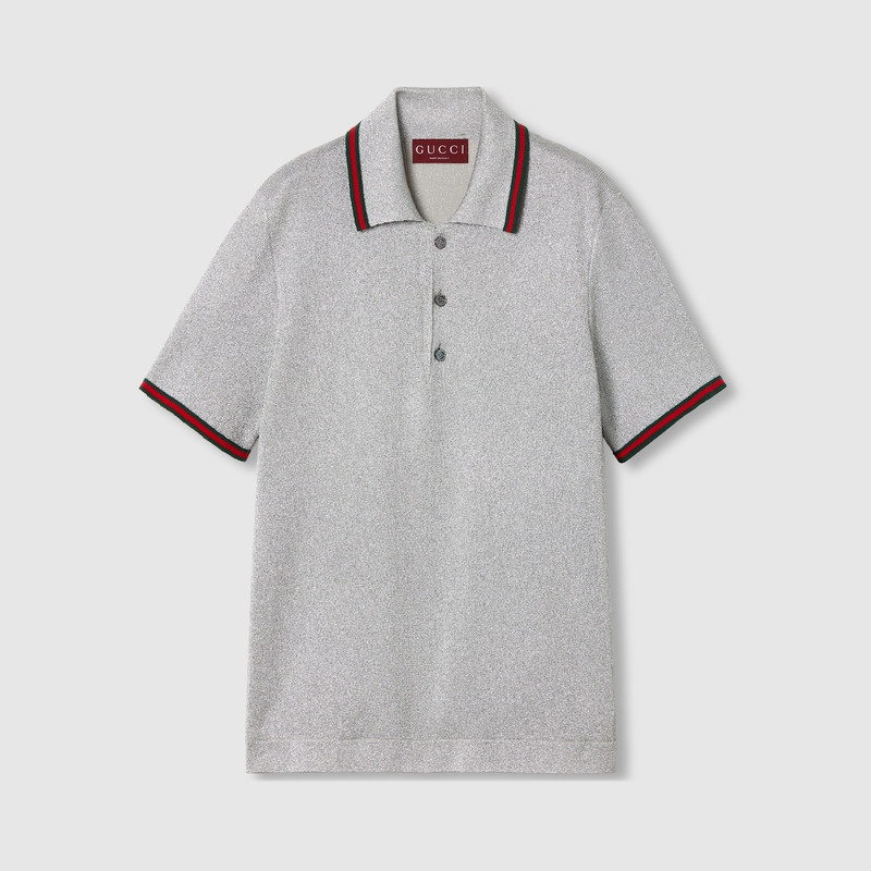 Lamé knit polo shirt 1