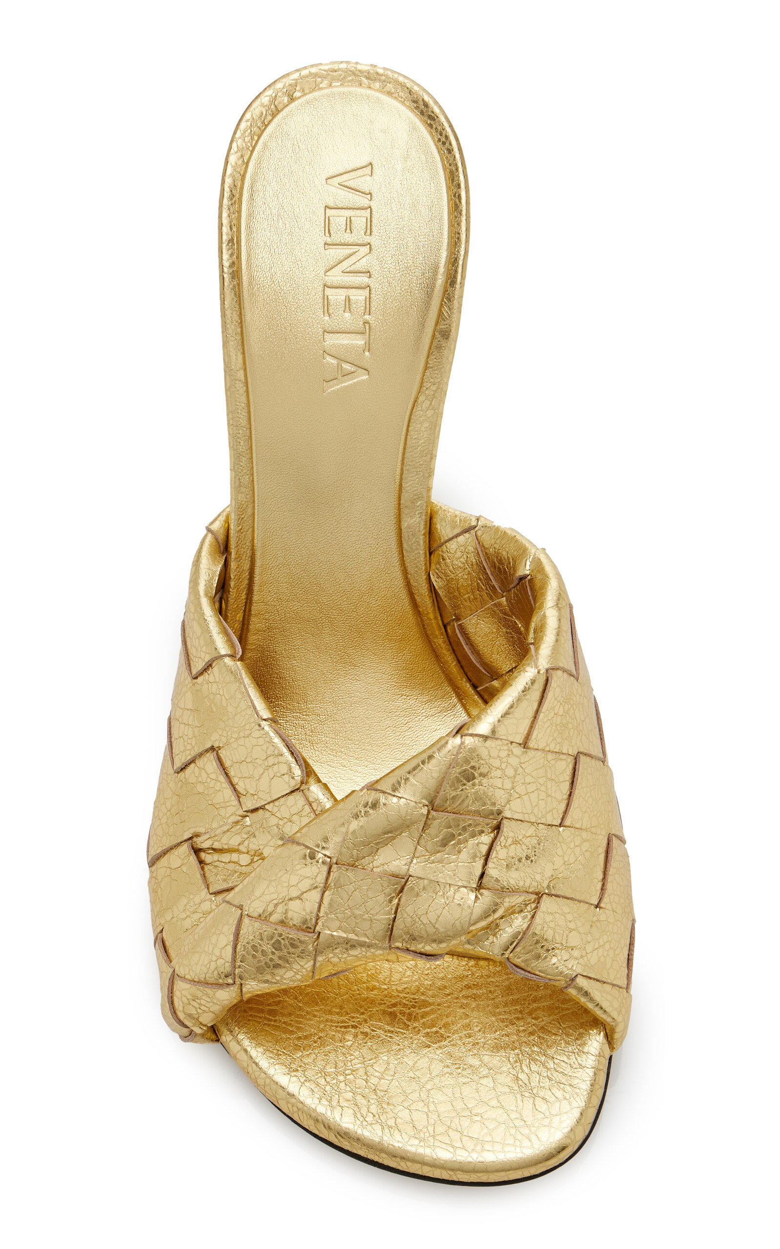 Blink Intrecciato Leather Mules gold - 3