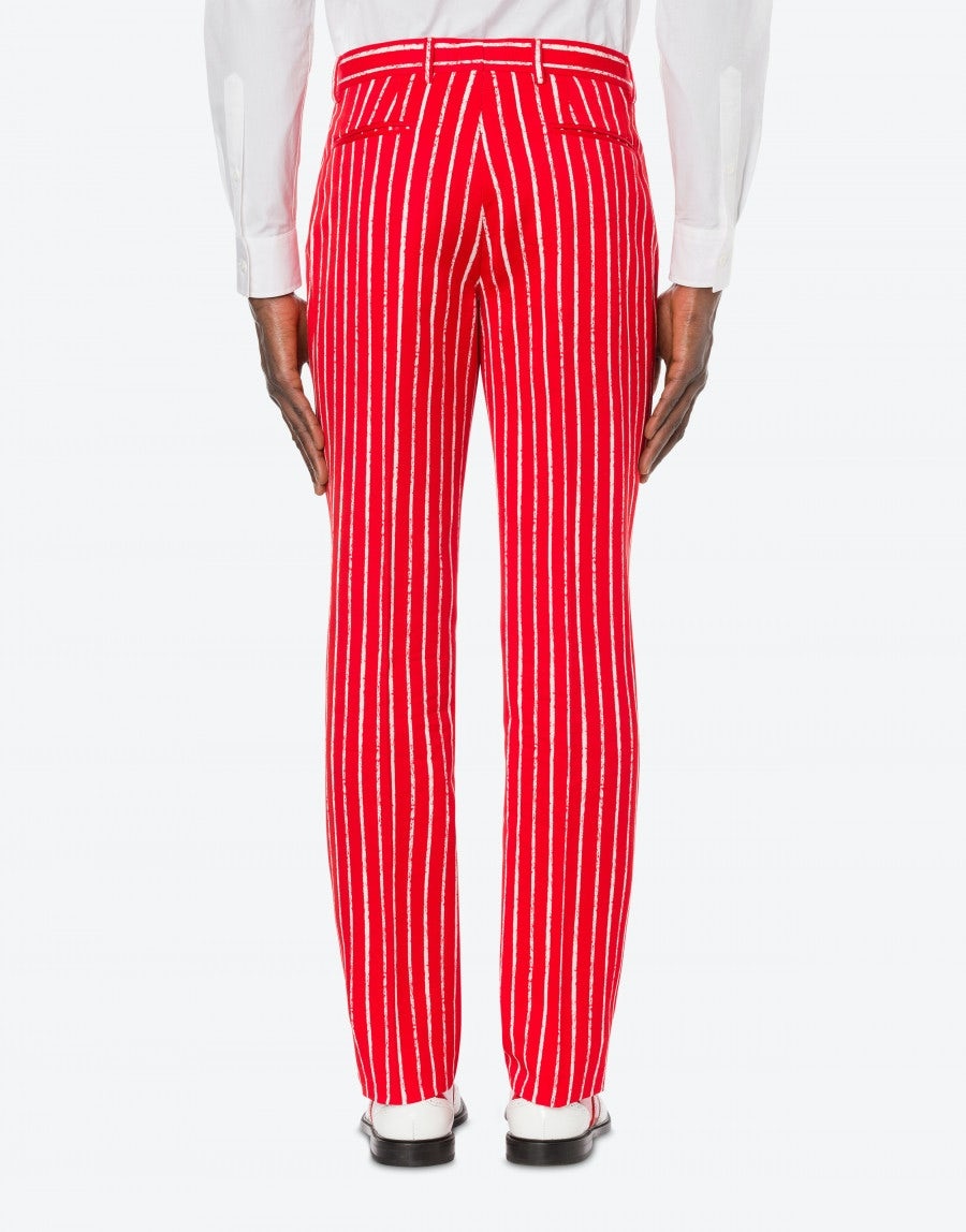 PINSTRIPES PRINT TWILL TROUSERS - 3