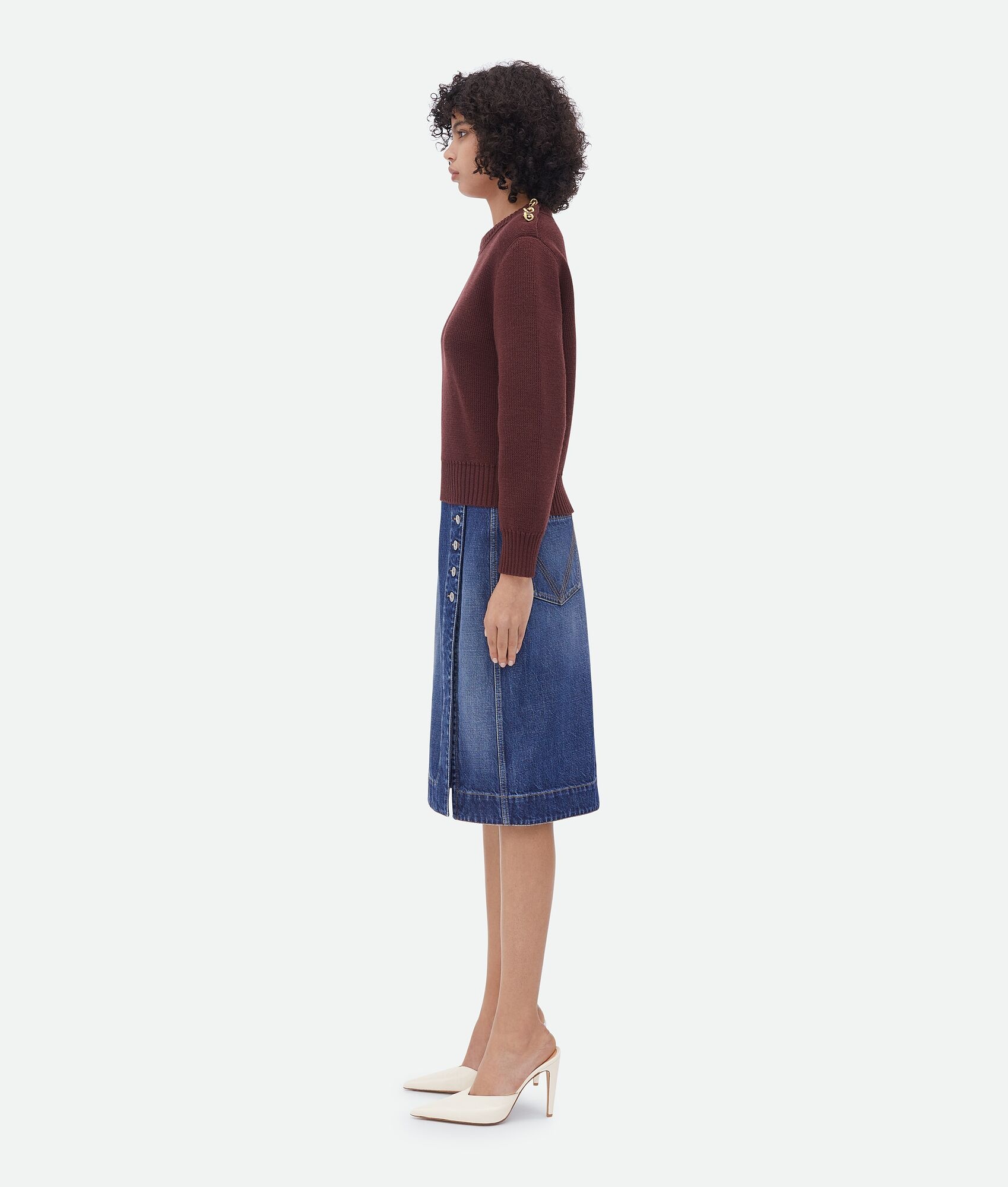 wool jumper with metal knot buttons - 2