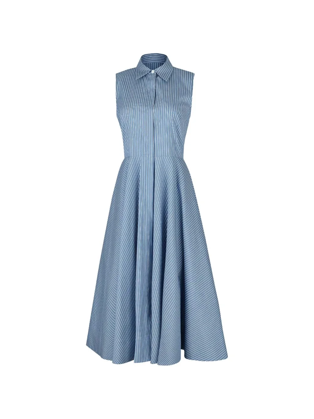 striped sleeveless midi dress - 1
