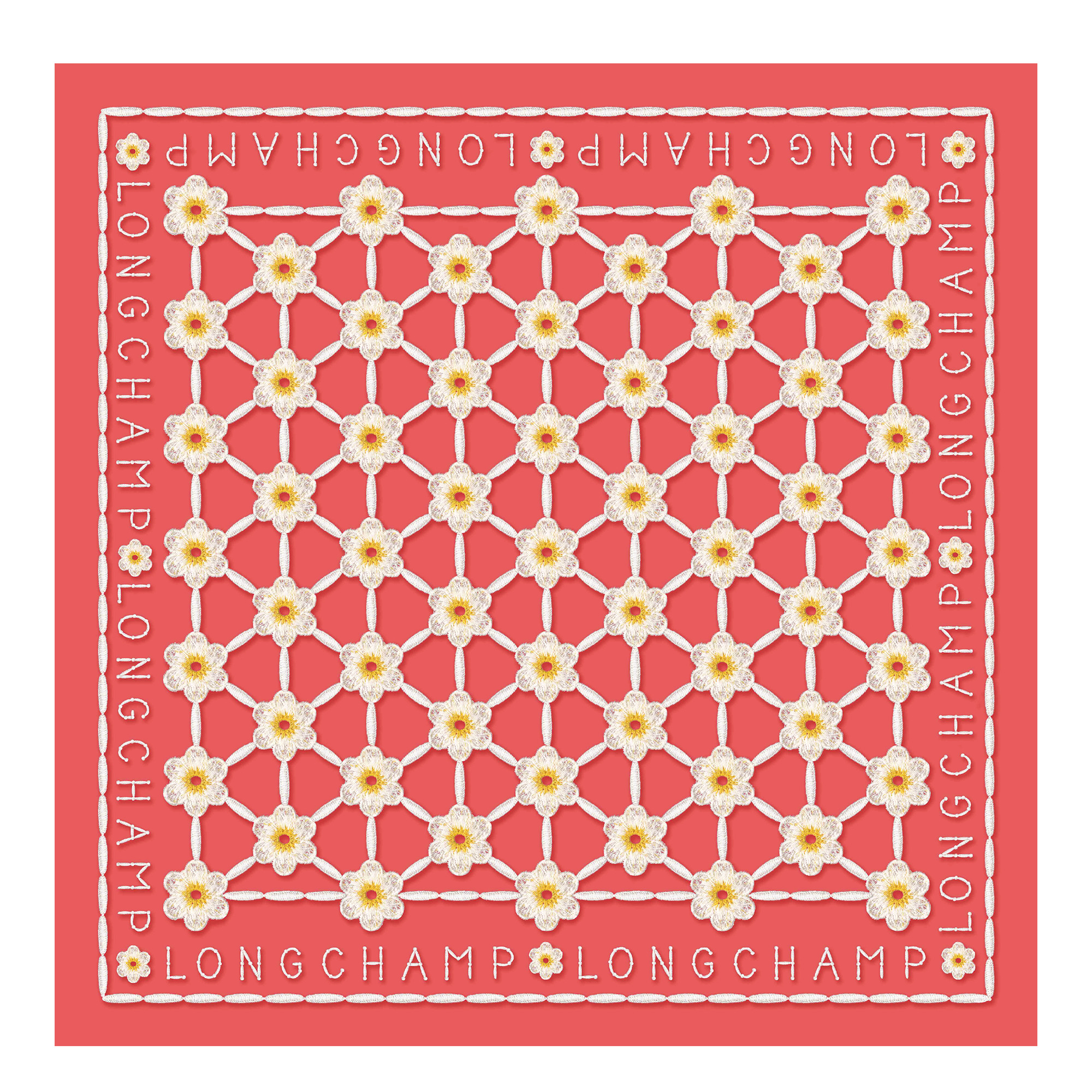 Daisies Silk scarf 50 Strawberry - OTHER - 1