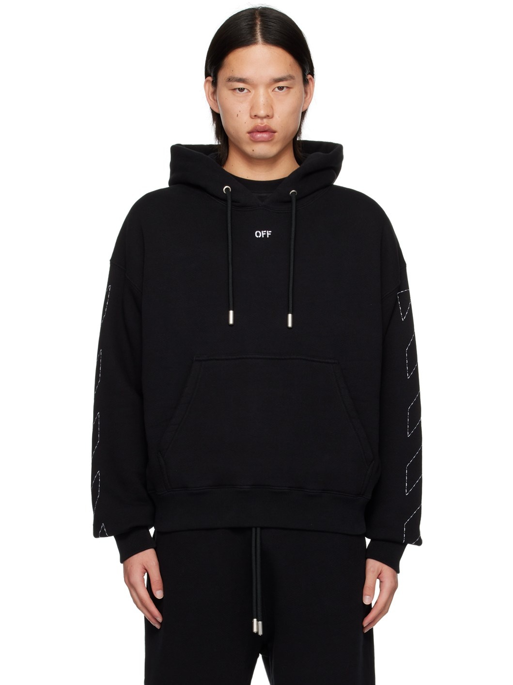 Black Off Stitch Skate Hoodie - 1