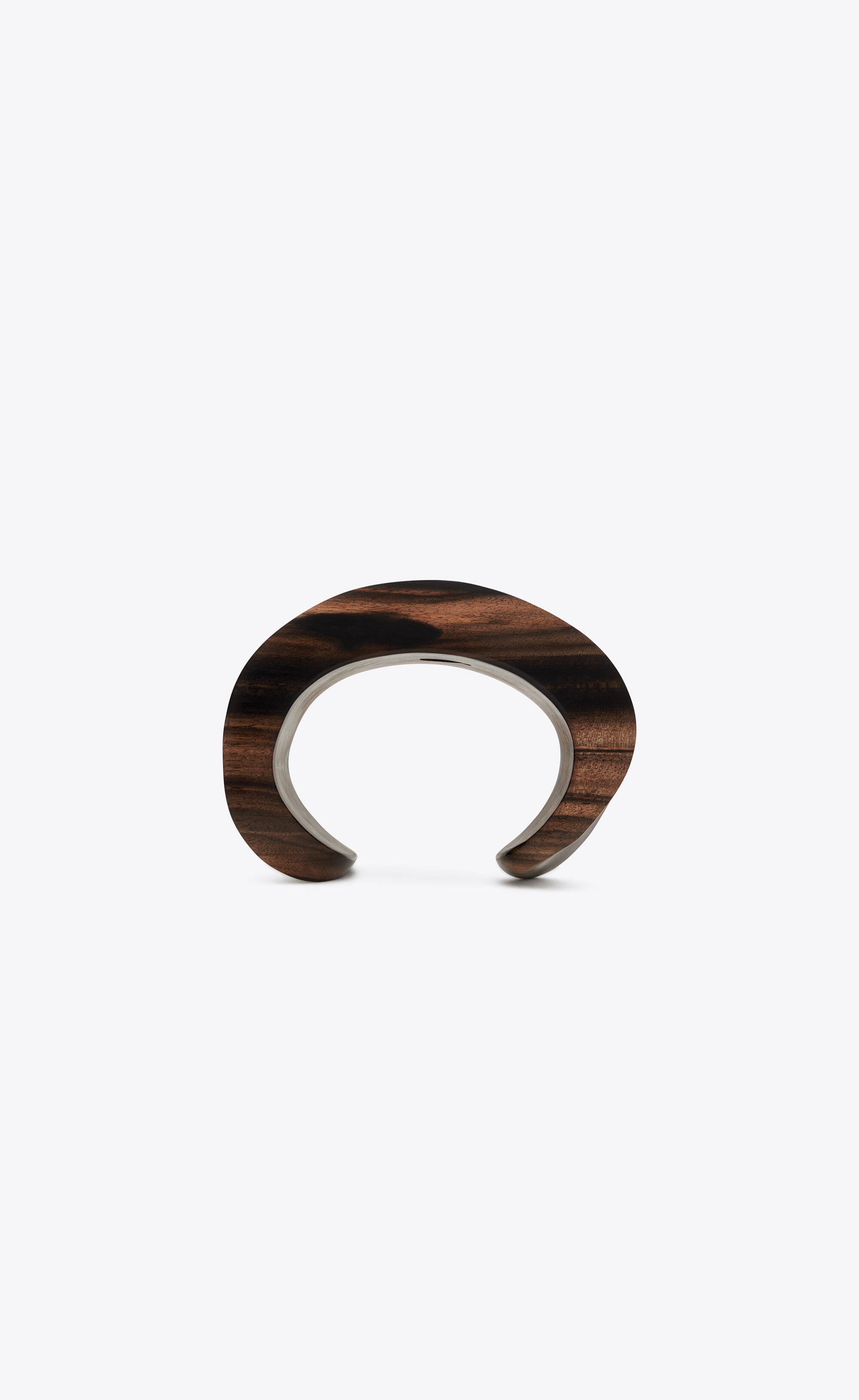 modernist curved cuff bracelet in wood - 2