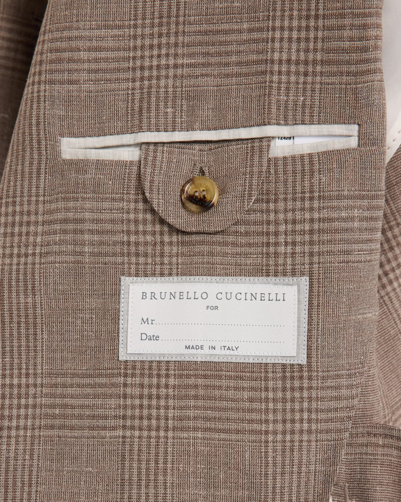 Men's Wool, Silk and Linen Glen Plaid Suit Jacket 6