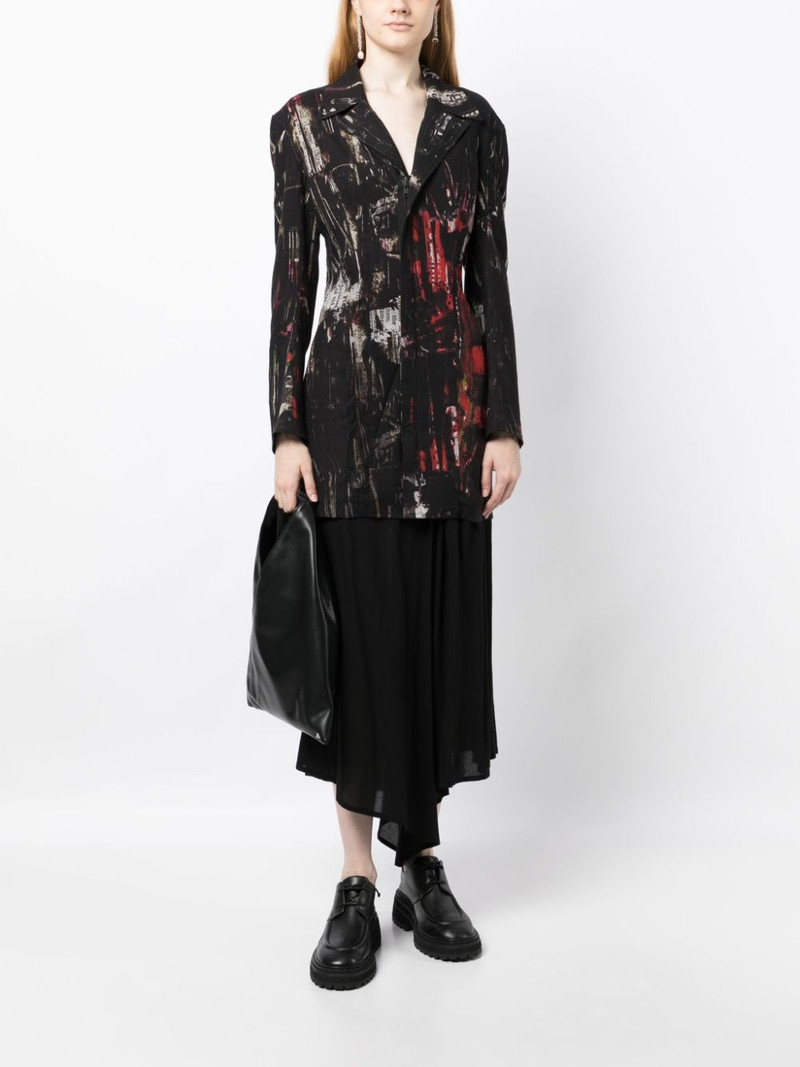 Y's graphic-print zipped blazer outlook
