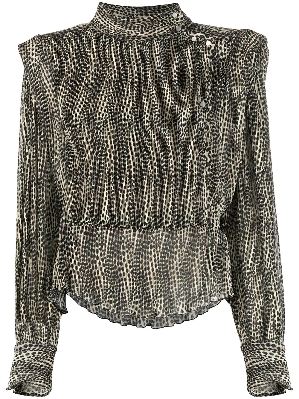 polka-dot plissé blouse - 1