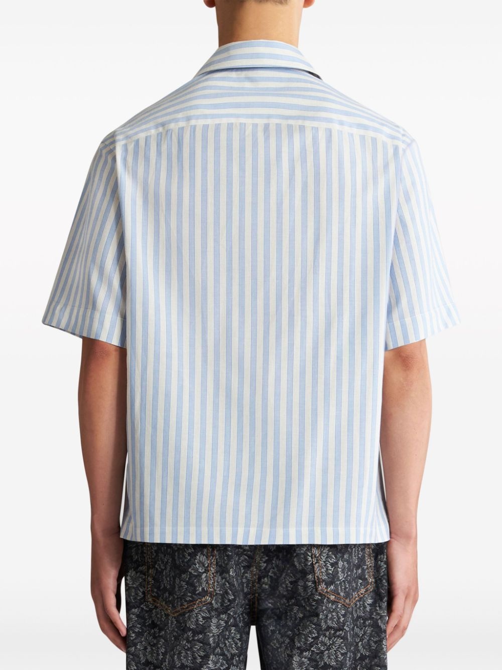 logo-embroidered cotton shirt - 4
