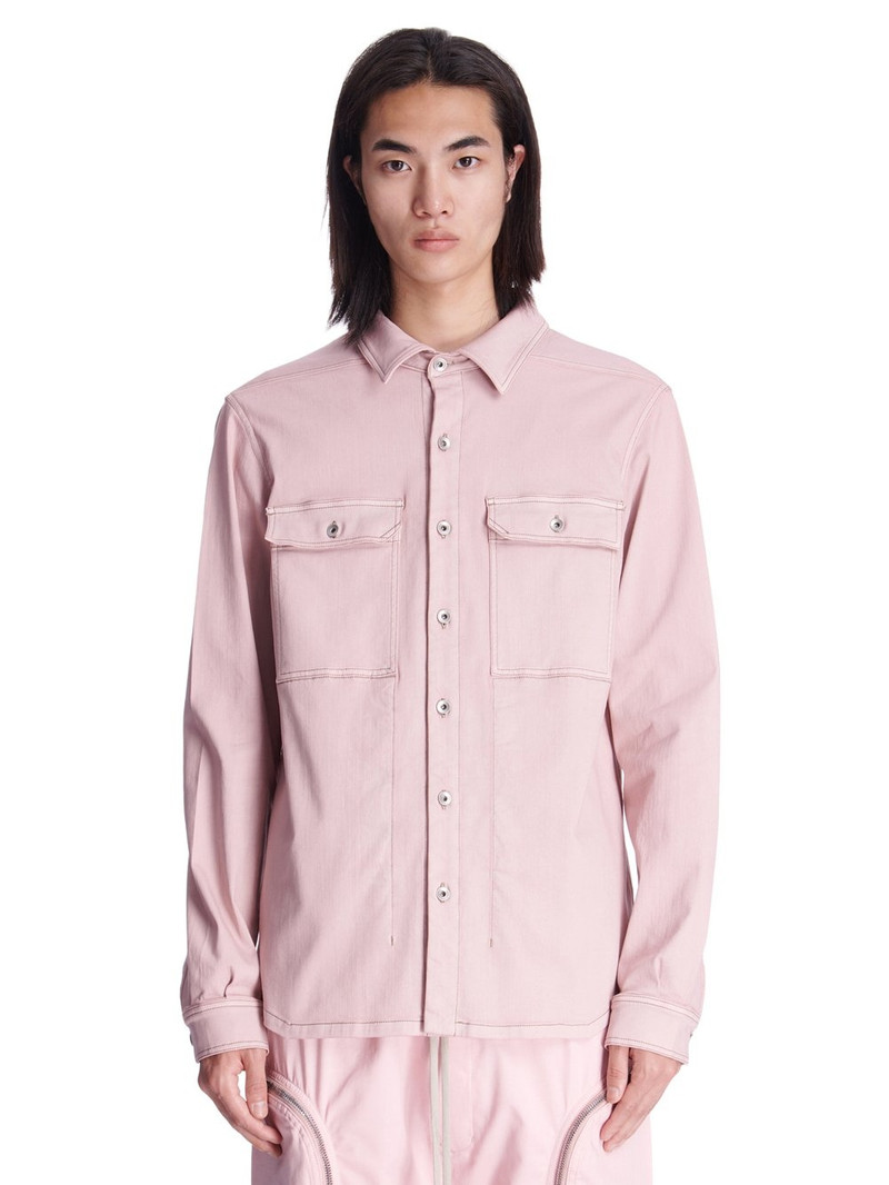 cotton-blend long-sleeved overshirt - 1