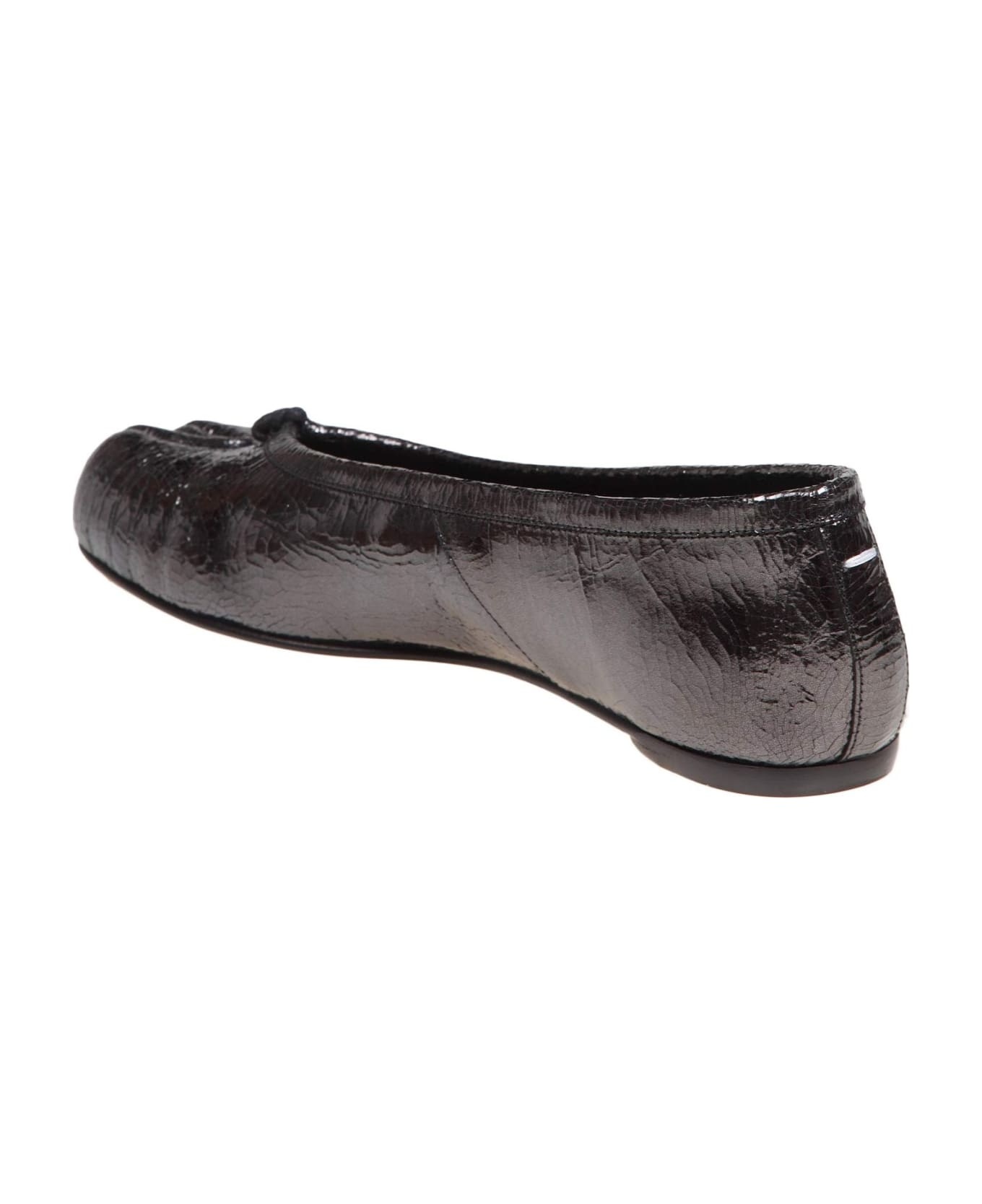 'ballet' Black Shiny Leather Ballet Flats - 4