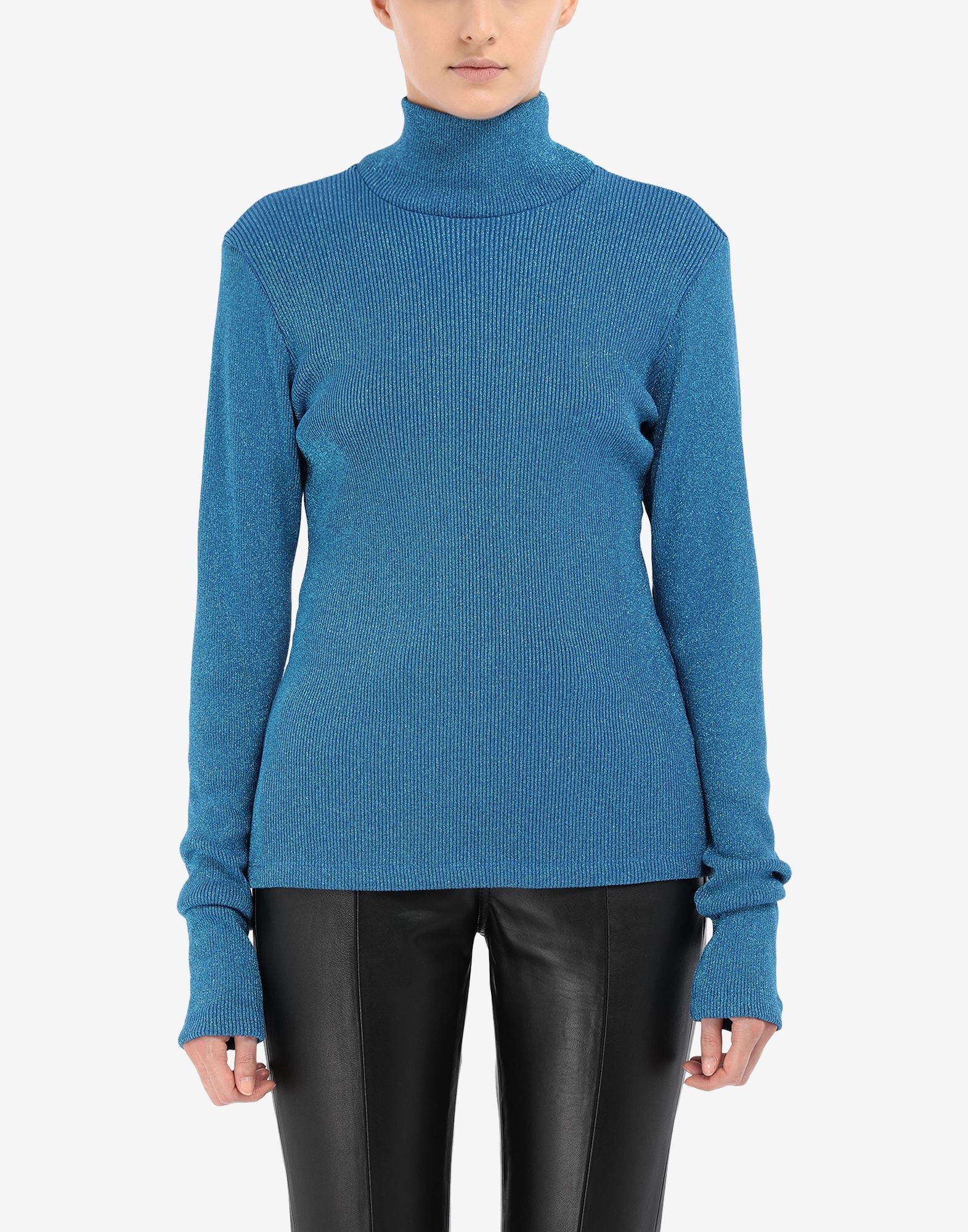 Ribbed polo neck top - 5