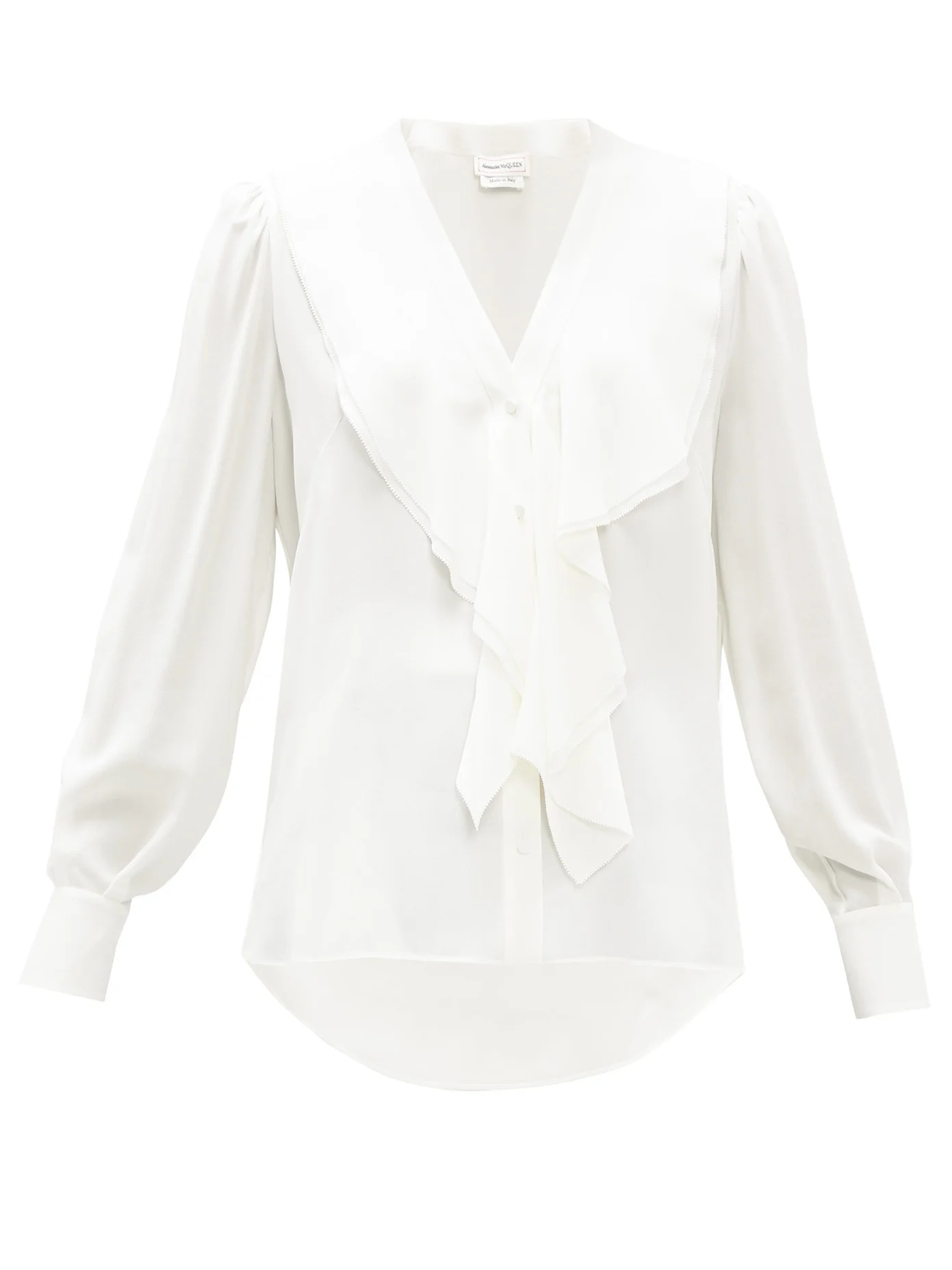 Ruffled silk-georgette shirt - 1