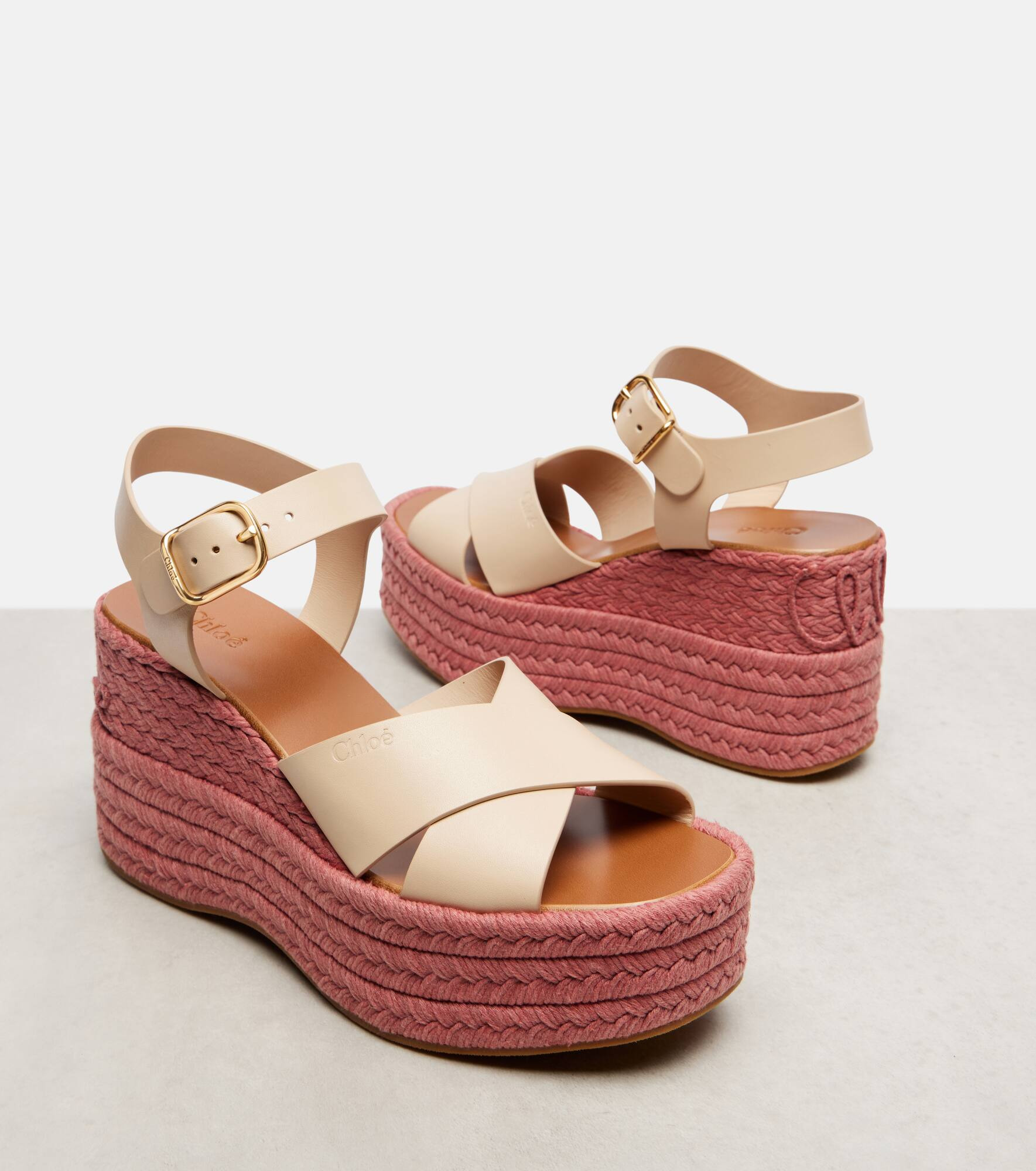 Isla leather espadrille wedges - 5
