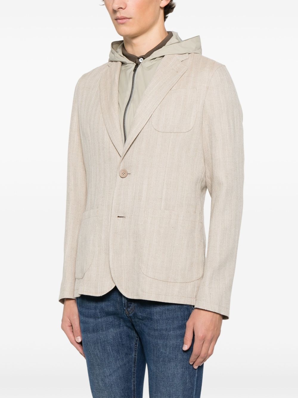 【送料&関税込】Herno Beige Blazer Herno layered-design blazer | REVERSIBLE