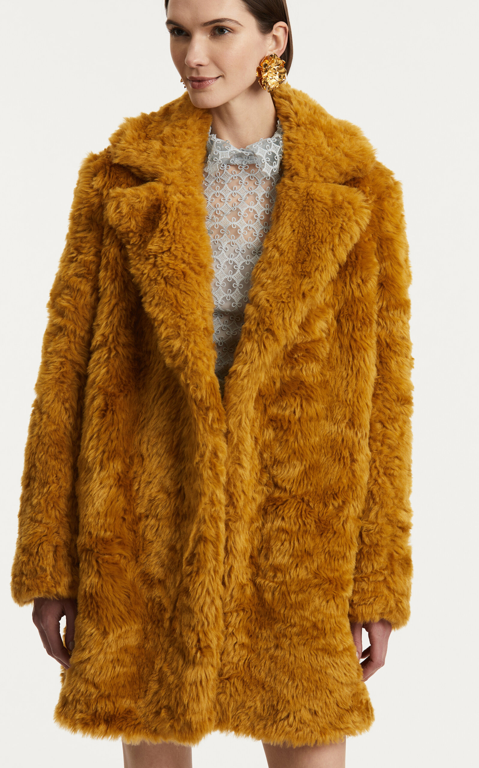 Faux Fur Coat yellow - 5