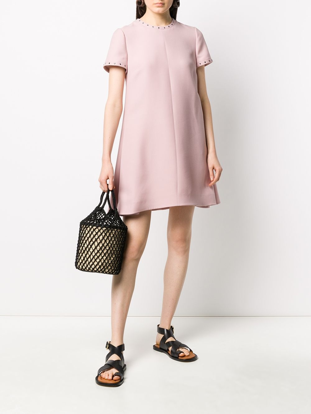 embellished trim flared dress - 2
