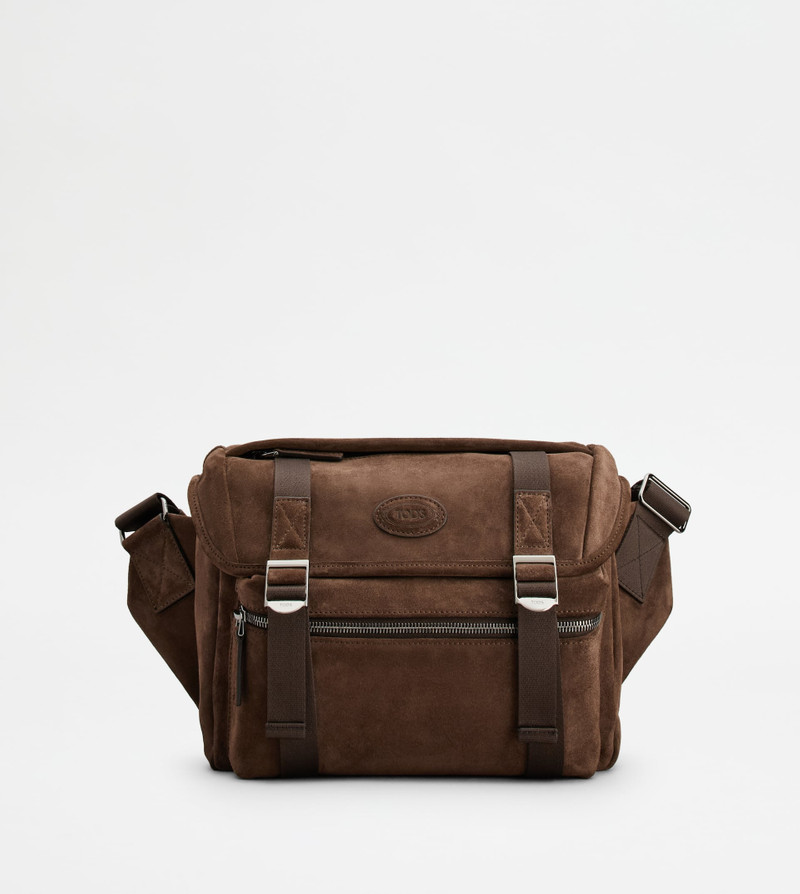 CROSSBODY BAG IN SUEDE SMALL - BROWN 1